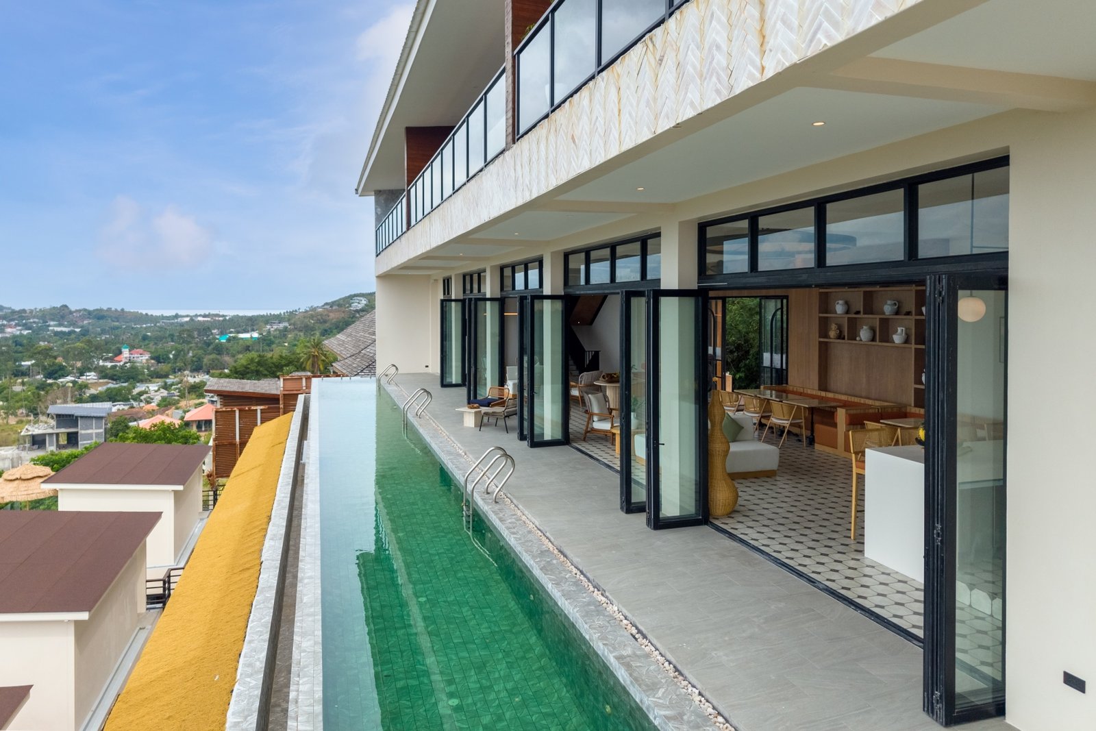 Pool and café exterior